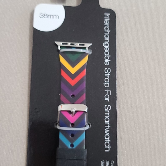 I.N.C. Black Rainbow Chevron Silicone strap band - Picture 4 of 9